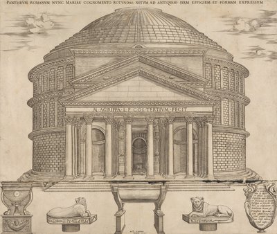 Speculum Romanae Magnificentiae: El Panteón, 1649 de Nicolas Beatrizet