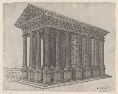 Templo de Fortuna, Roma, 1550 de Nicolas Beatrizet