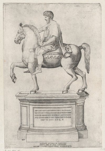 La Estatua Ecuestre de Marco Aurelio en el Capitolio, 1548 de Nicolas Beatrizet
