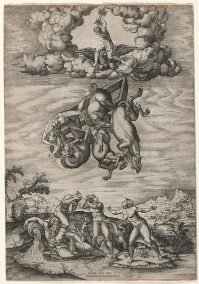 La caída de Faetón, c. 1545 de Nicolas Beatrizet