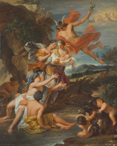 Mercurio confiando el infante Baco a las Ninfas de Nisa de Nicolas Bertin