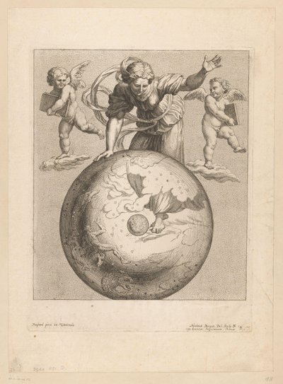 Representación astronómica del amanecer con dos amorcillos de Nicolas Bocquet