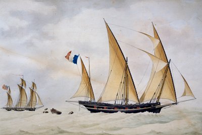 Xebec Santo Stefano di Laigueglia perseguido por corsario inglés de Nicolas Cammillieri