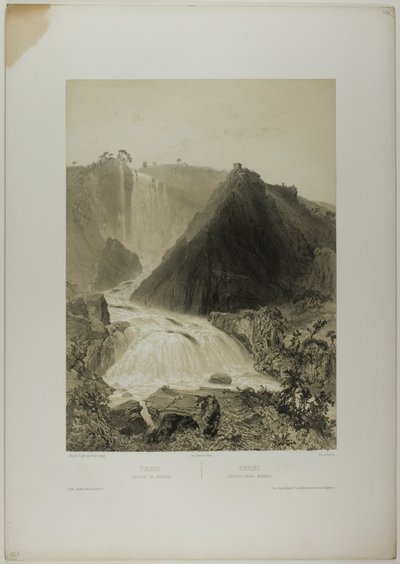 Terni: Marble Falls, lámina veinte de Italie Monumentale et Pittoresque de Nicolas Chapuy
