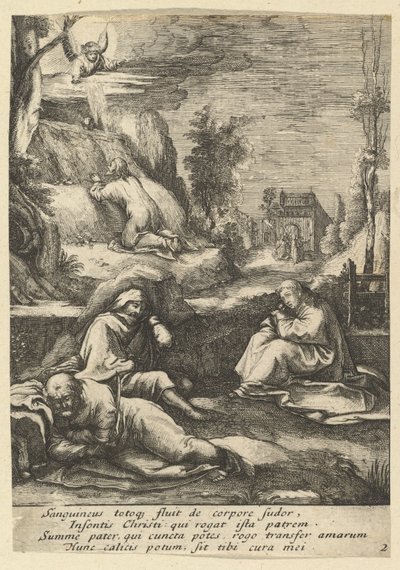 La Agonía en el Jardín, de La Pasión de Cristo, mediados del siglo XVII de Nicolas Cochin