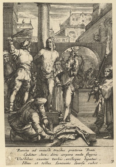 La flagelación de Cristo, de La Pasión de Cristo, mediados del siglo XVII de Nicolas Cochin