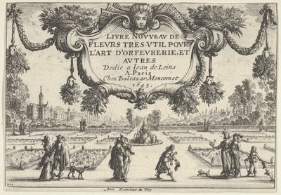 Placa de título, del Livre Nouveau de Fleurs Tres-Util de Nicolas Cochin
