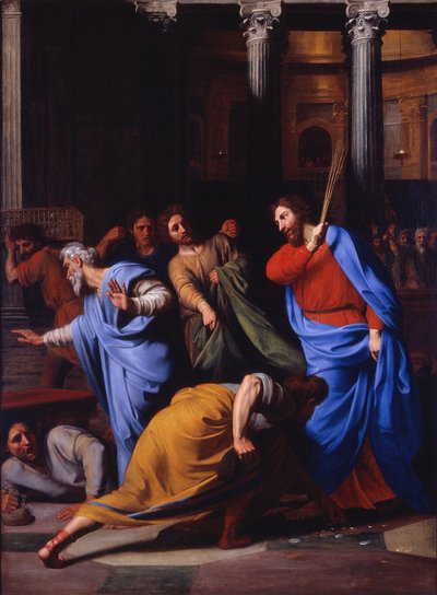 Cristo expulsa a los cambistas del Templo de Nicolas Colombel