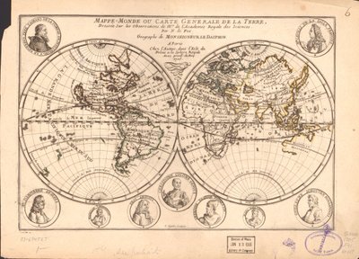 Mapamundi o mapa general de la Tierra LOC 83694567 de Nicolas de Fer
