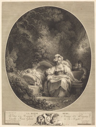 La buena madre de Nicolas Delaunay after Jean Honoré Fragonard