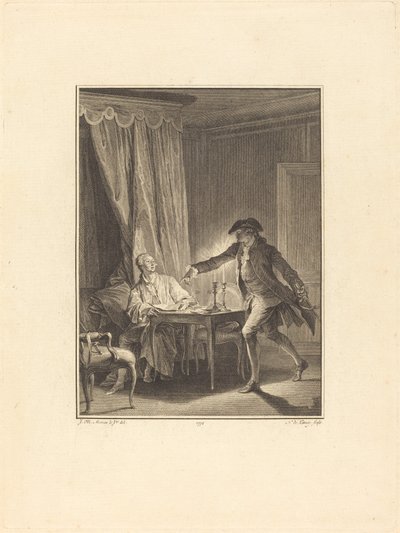 ¡Ah! Joven hombre a tu benefactor de Nicolas Delaunay after Jean Michel Moreau