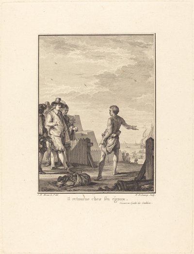 Discurso sobre la igualdad de condiciones: Regresa con sus iguales de Nicolas Delaunay after Jean Michel Moreau