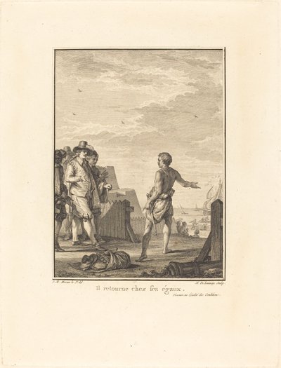 Discurso sobre la igualdad de condiciones: Vuelve con sus iguales de Nicolas Delaunay after Jean Michel Moreau