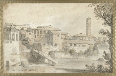 La isla Tiberina con el monasterio de San Bartolommeo de Nicolas Delobel