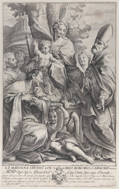 Virgen y Niño con San Liborio y Carlo Borromeo, 1693-95 de Nicolas Dorigny