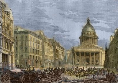 Asedio del Panteón, 24 de junio de 1848 - Revolución de 1848 en París. Ataque al Panteón, 24 de junio. Grabado después de la pintura de N.E. Gabe de Nicolas Edward Gabe