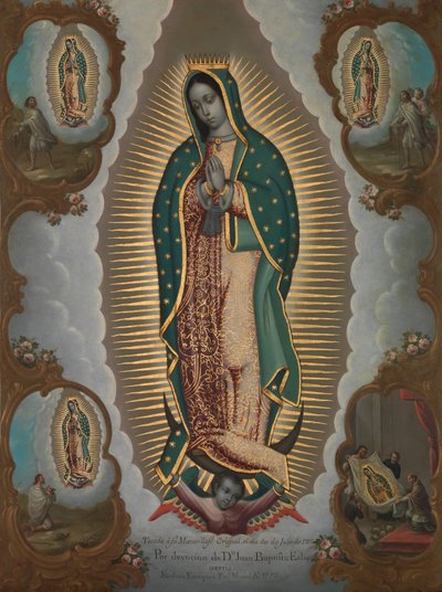 La Virgen de Guadalupe con las cuatro apariciones de Nicolás Enríquez