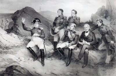 Emperador Napoleón I (1769-1821) dictando sus memorias a Emmanuel Las Cases (1766-1842) en Santa Elena, 1860 de Nicolas Eustache Maurin