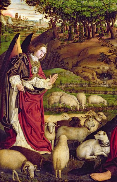 El tríptico de Moisés y la zarza ardiente, c.1476 (detalle) de Nicolas Froment