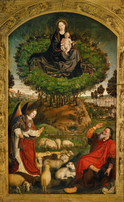 Virgen María. Panel central del altar de la Zarza Ardiente (óleo sobre madera) de Nicolas Froment
