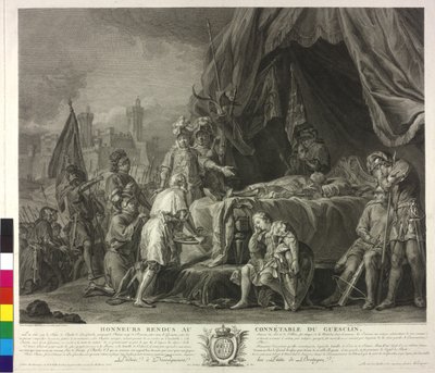 El cadáver de Bertrand Duguesclin (aguafuerte) de Nicolas Guy Brenet