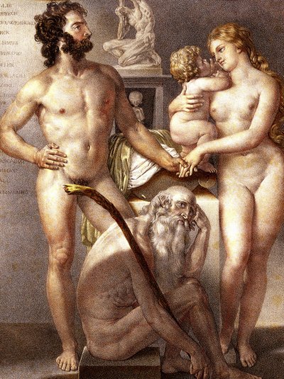 Anatomía del ser humano - Las 3 edades 1884 de Nicolas Henri (after) Jacob