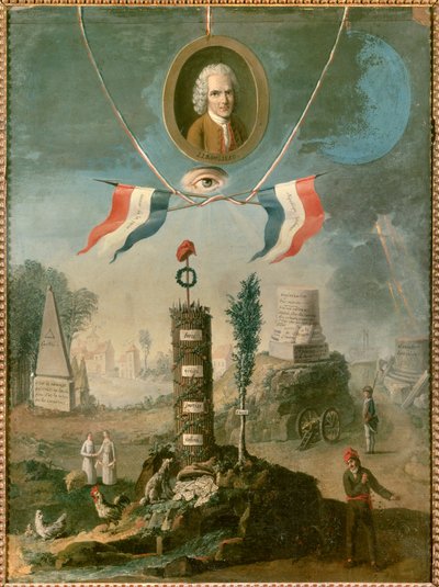 Alegoría revolucionaria: Retrato de Jean Jacques Rousseau de Nicolas Henri Jeaurat de Bertry