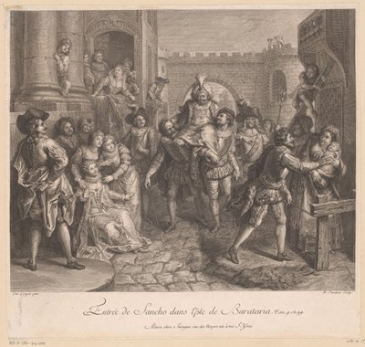 Entrada de Sancho en la isla de Barataria Historia de Don Quijote de La Mancha (título de la serie) de Nicolas Henri Tardieu