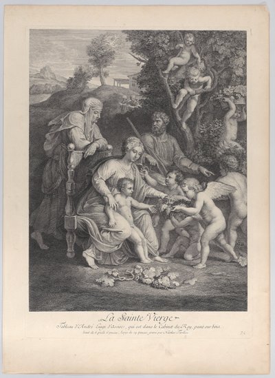 La Sagrada Familia con Santa Isabel y ángeles de Nicolas Henri Tardieu