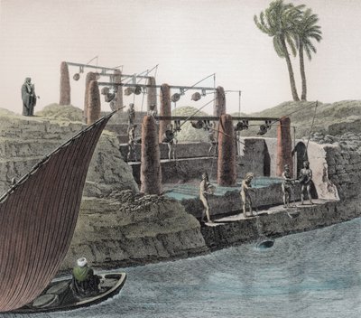 Recogiendo agua del Nilo, lámina 6 del Volumen II Artes y Oficios de 