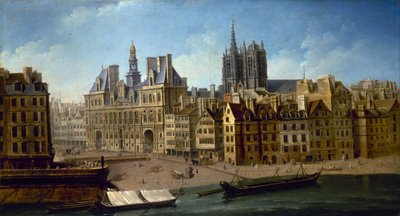 El Hôtel de Ville y la plaza de Grève, 1753 de Nicolas Jean Baptiste Raguenet