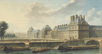 El Palacio de las Tullerías, visto desde el muelle de Orsay, 1757 de Nicolas Jean Baptiste Raguenet