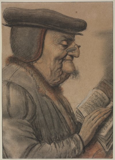 Hombre mayor leyendo un libro de Nicolas Lagneau