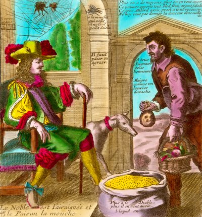Impuesto sobre el Tercer Estado: "La araña y la mosca" o "El noble y el campesino" de Nicolas and Lagniet Jacques Guerard