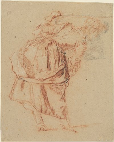 Una joven mirando en un espejo de Nicolas Lancret