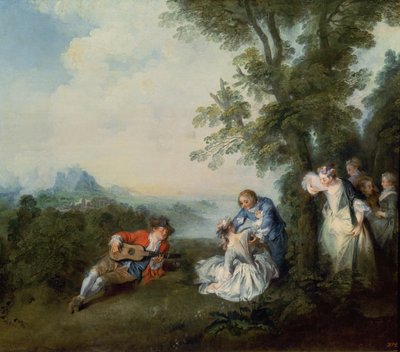 Una compañía al borde del bosque, 1720 de Nicolas Lancret