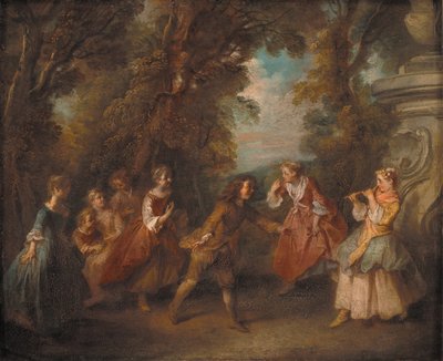 Niños jugando al aire libre de Nicolas Lancret