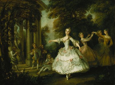Mademoiselle Salle como Venus con las Tres Gracias de Nicolas Lancret