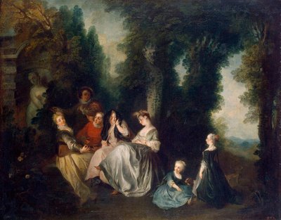 Fiesta en el jardín, 1690-1743 de Nicolas Lancret