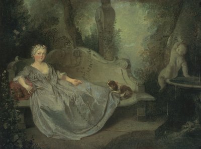 Retrato de una dama en un jardín de Nicolas Lancret