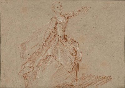Estudio para La danza entre el pabellón y la fuente de Nicolas Lancret