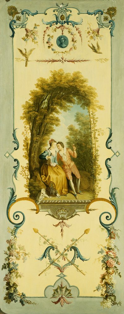 Tres paneles decorativos con alegorías del invierno, verano y otoño de Nicolas Lancret
