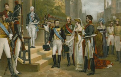 Napoleón recibiendo a la reina Luisa de Prusia en Tilsit, 6 de julio de 1807 de Nicolas Louis Francois Gosse