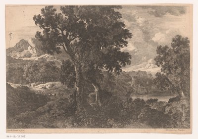 paisaje de montaña con árboles de Nicolas Perelle