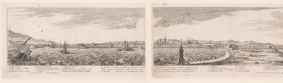 Gezicht en Barcelona Perfil del pueblo y ciudad de Barcelona (...) (título sobre objeto) de Nicolas Perelle