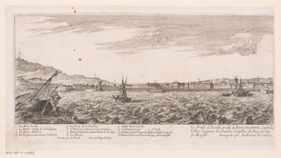 Gezicht en Barcelona Perfil del pueblo y ciudad de Barcelona (...) (título sobre objeto) de Nicolas Perelle