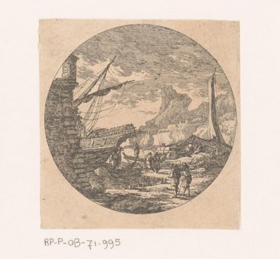 Muelle con barcos y mercancías de Nicolas Perelle