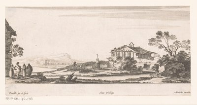paisaje con capilla de Nicolas Perelle