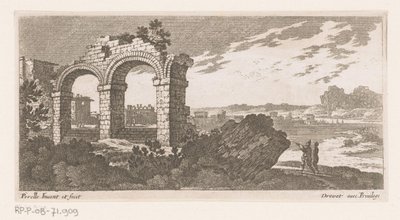 Paisaje con ruinas con dos arcos de Nicolas Perelle