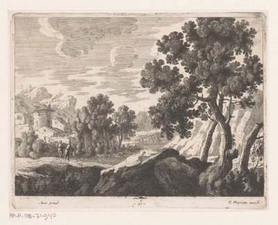 Paisaje con dos excursionistas de Nicolas Perelle